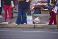 Counter protester at the WomenÃ¢â¬â¢s March displays a sign that says, Ã¢â¬ÅSupporting abortion is fake feminismÃ¢â¬Â